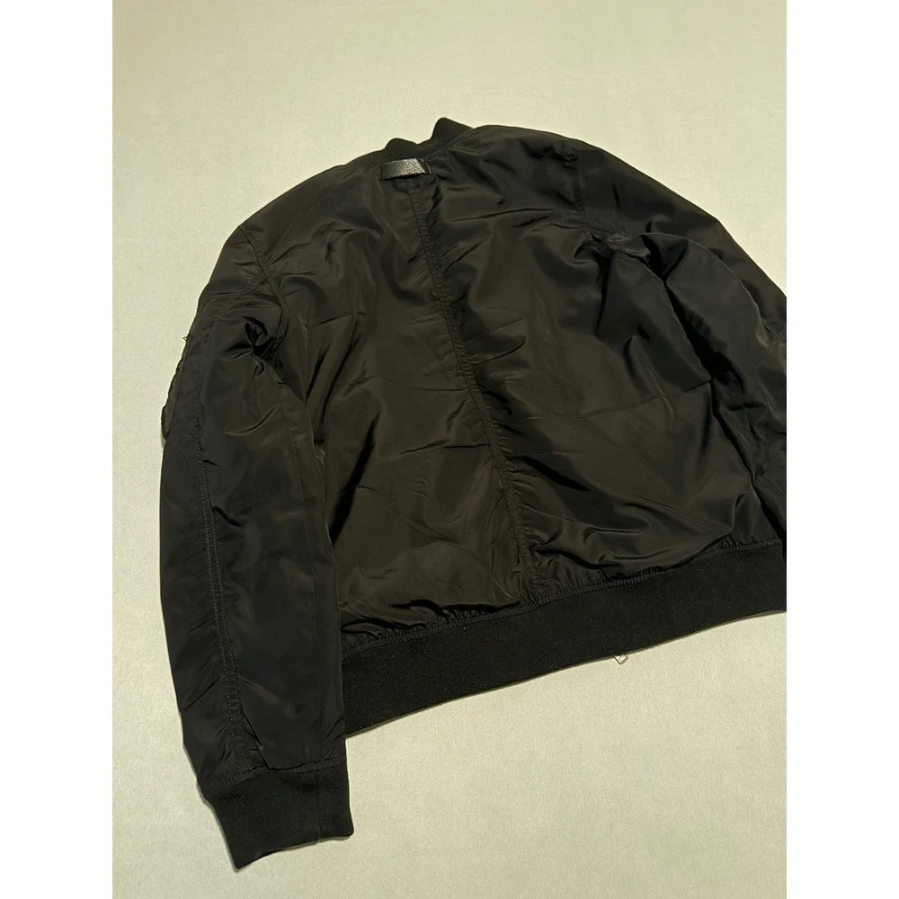 HM Kids Black Bomber Jacket Full Zip Utility Flight Jacket Size 11-12Y